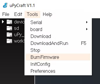Burn Firmware