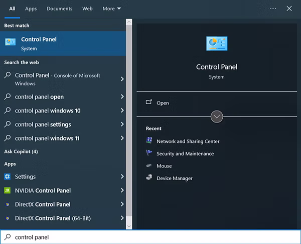 Control Panel